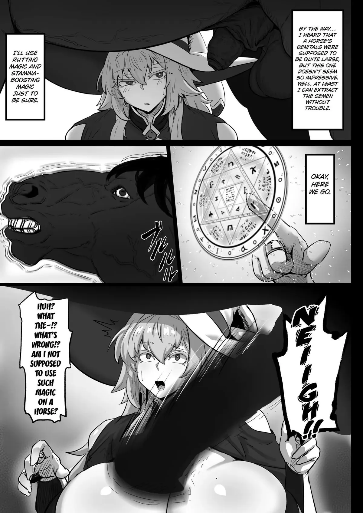 A guide on extracting fresh horse cum for your potions [Artist: exabyte]