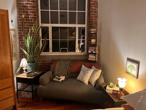 Cozy reading nook in my bedroom.