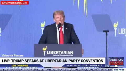 Donald Trump immediately regretting speaking at the Libertarian Party convention