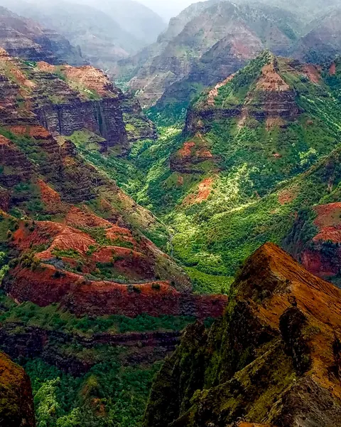 Morning Light in Waimea Canyon, Kauai, Hawaii [OC][1638x2048]