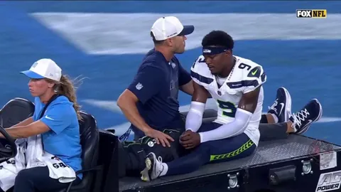 [Highlight] Seahawks rookie 2nd round safety Bud Clark carted to the locker room in an air cast after suffering a leg injury