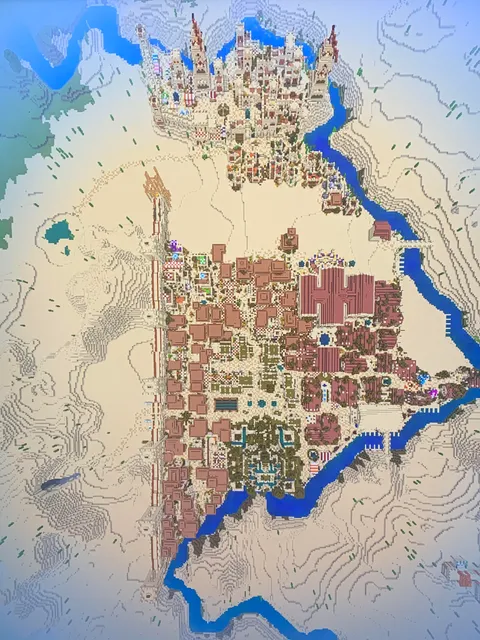 My massive desert city so far! I plan to fill up the empty spots soon!