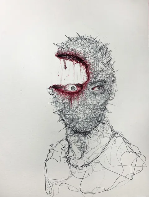 Some of my ballpoint pen drawings on paper.