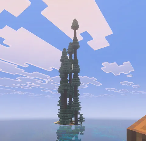 One day I hope we get a proper redwoods biome. This is actual height of the world's tallest tree at 116 meters.
