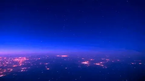 Northern lights during a flight from San Francisco (USA) to Lisbon