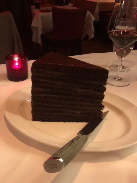 Best chocolate cake I’ve ever had. 24 layers. We couldn’t finish one piece between 3 people. Strip House, Midtown NYC.