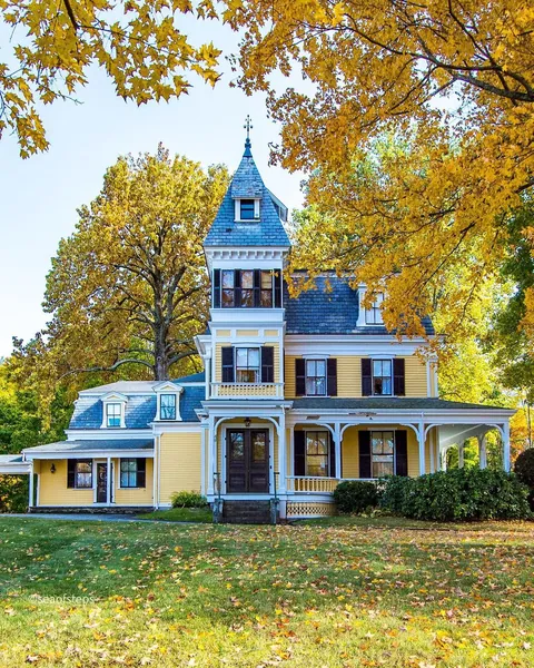 Second Empire style house with a four-story tower in Stow, Middlesex County, Massachusetts [1080×1350]