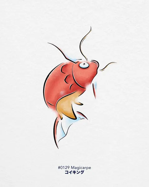 Pokemons in japanese traditional style