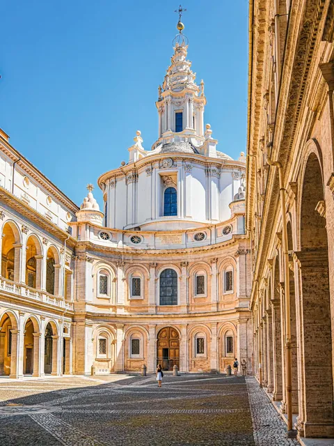 17th-century Roman Baroque Sant'Ivo alla Sapienza by Francesco Borromini in Rome, Italy.