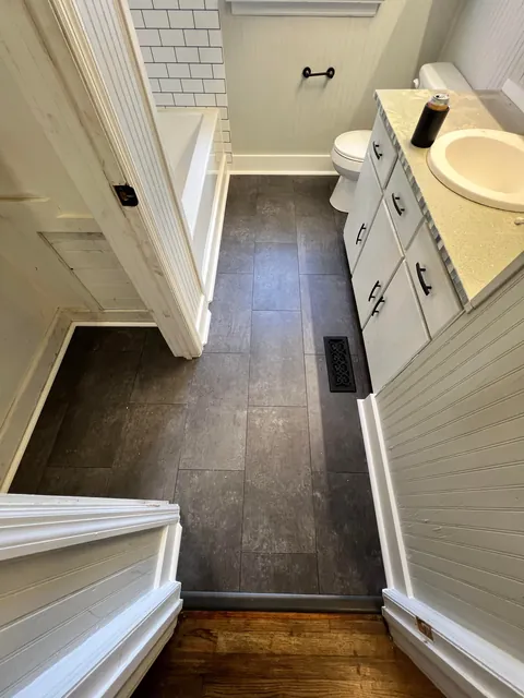 Finally got around to repairing the soft floor in my guest bathroom