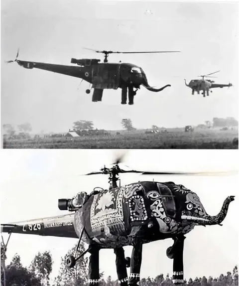 India used these elephant-shaped helicopters for ceremonial purposes in the 1970’s