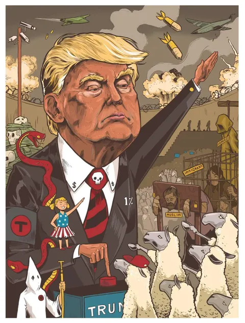 The Dictator, me/nicksirotich, pen and ink with digital color, 2015