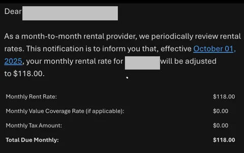 My storage unit rate has increased by over 100% within the last year