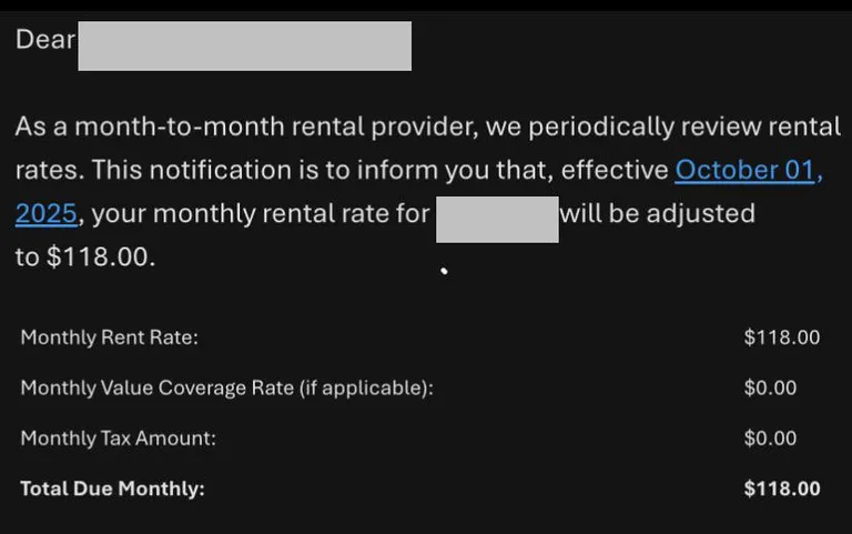 My storage unit rate has increased by over 100% within the last year