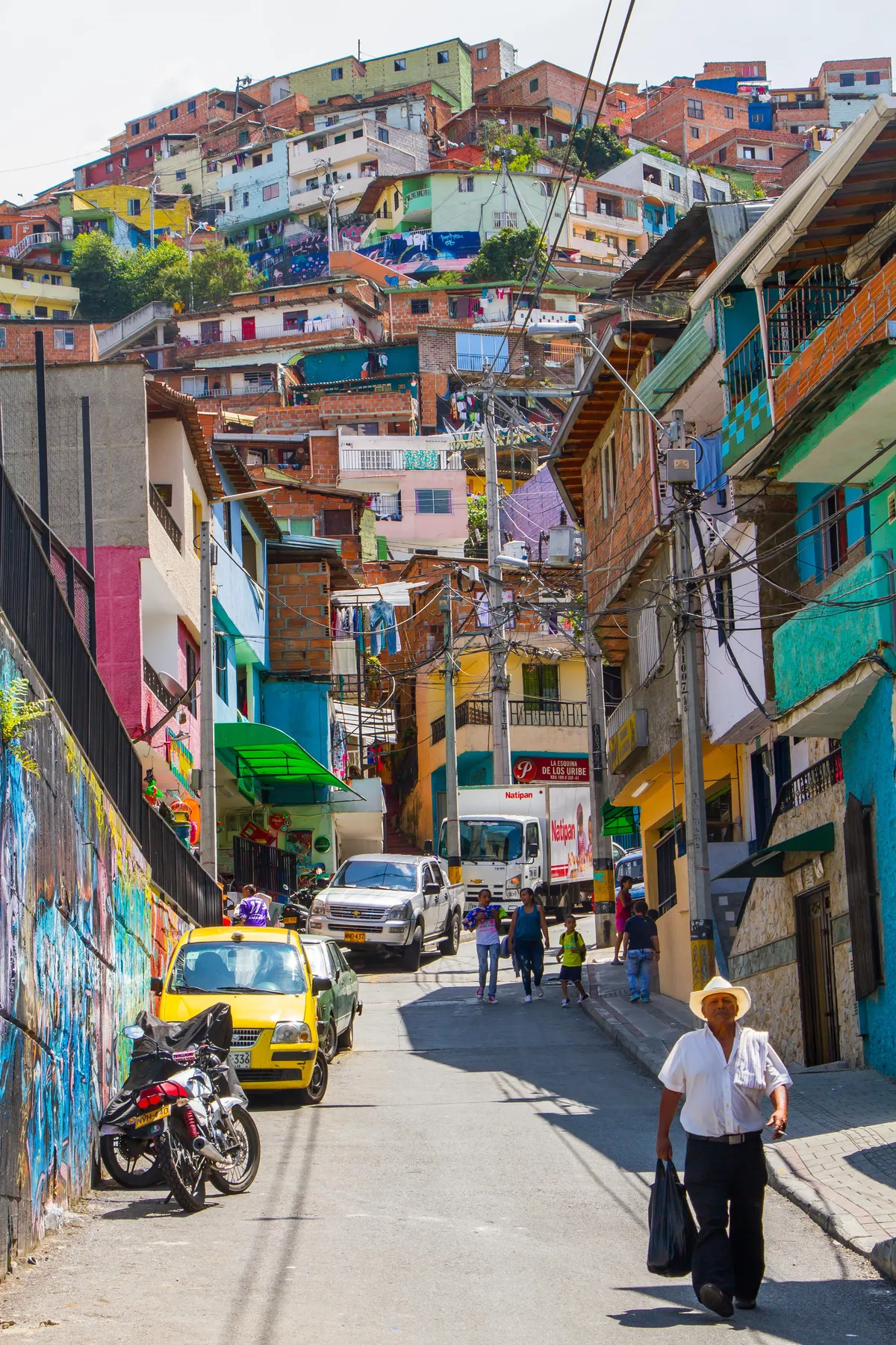 Colorful streets of Medellin , Colombia
