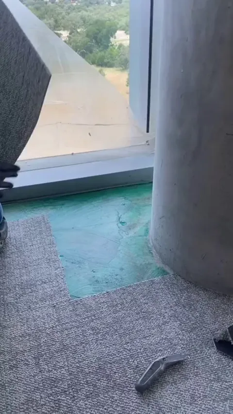 Easy trick to clean cut carpet flooring around the pole