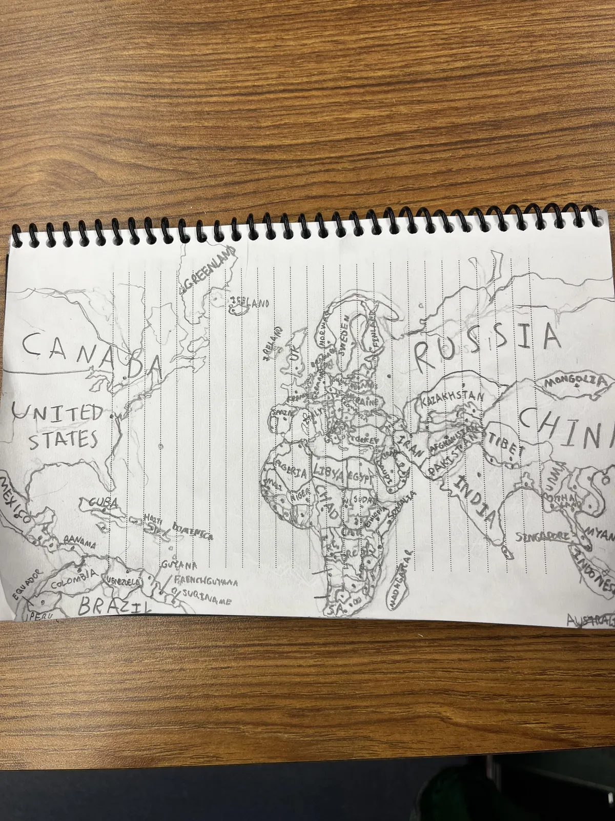 Dude I’m not even joking the kid next to me in class just drew a map of the world 😭🦐