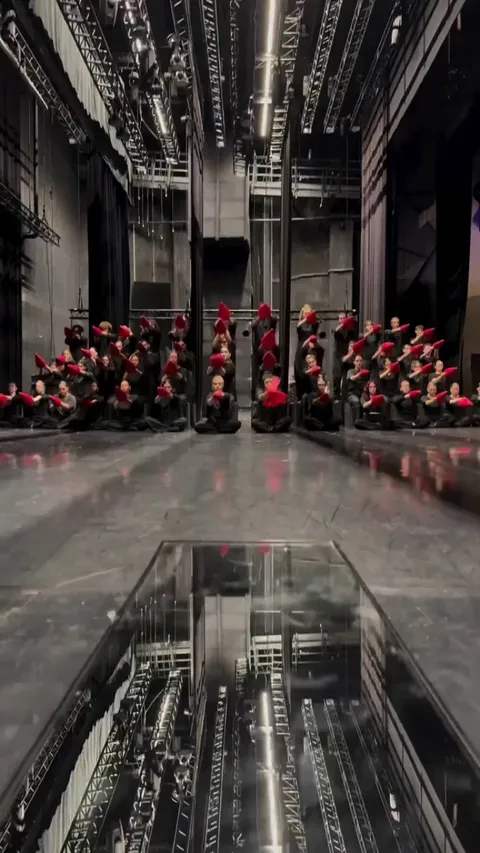 Mesmerizing choreography with mirror reflection