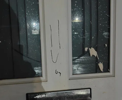 School kids vandalised my front door &amp; neighbours' doors with '6 7' meme. With permanent marker.