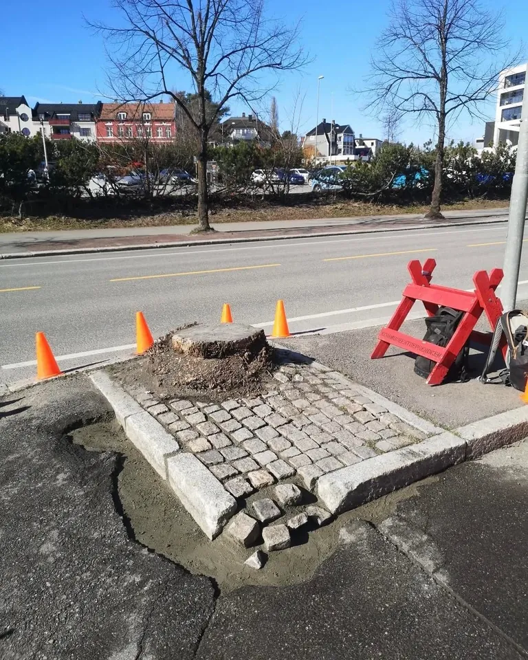 French Artist “EmEmEm”paves cracks and holes with mosaics. This is also known as “Flacking”.