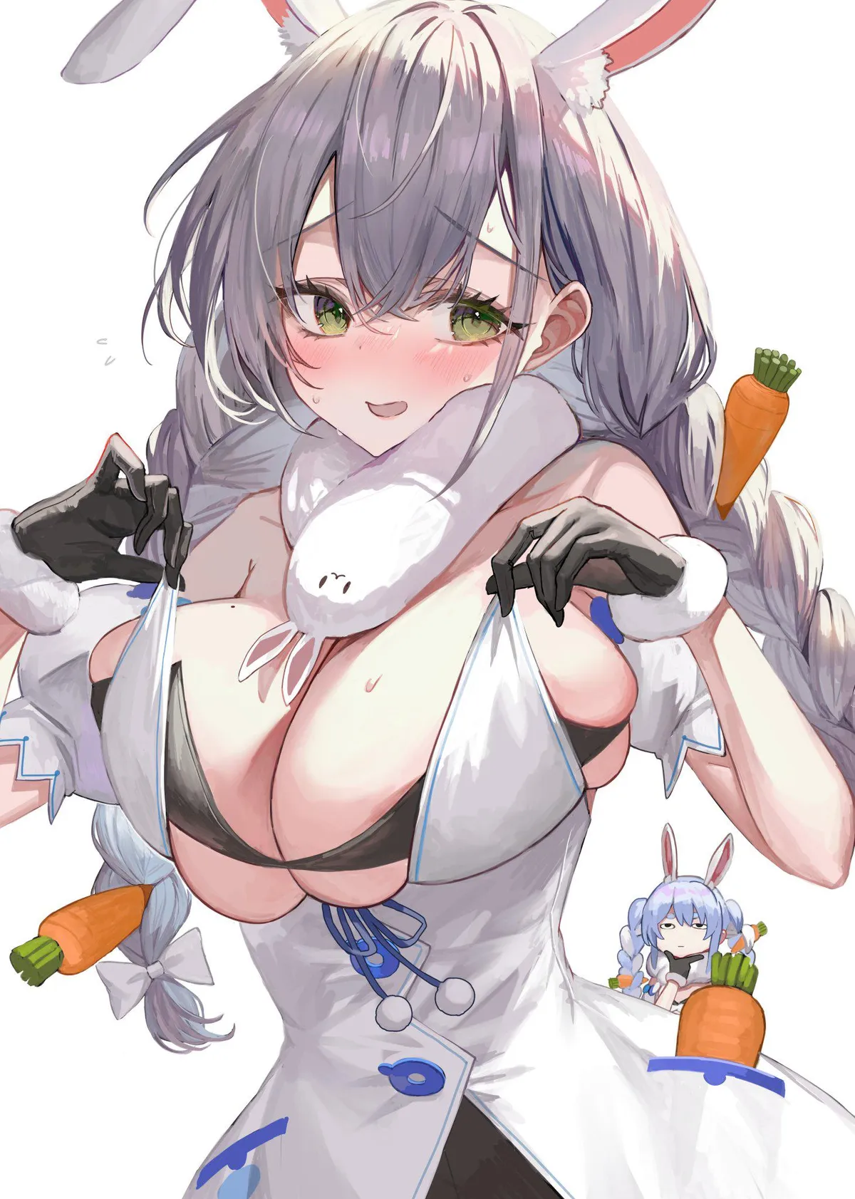 Noel doesn't quite fit in Pekora's outfit [Hololive]