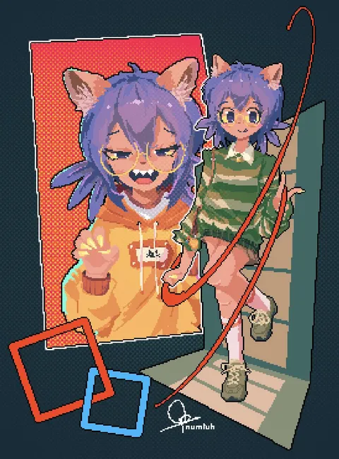 Just started doing pixel art a while ago, what do yall think? :D