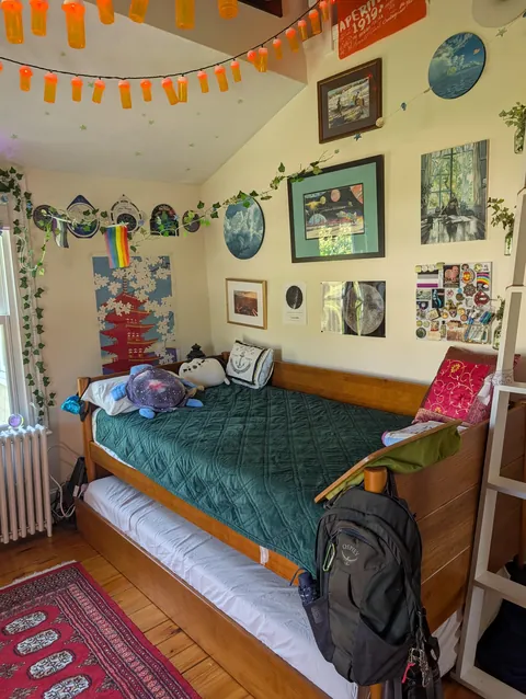 my chaotic/cozy bedroom loft