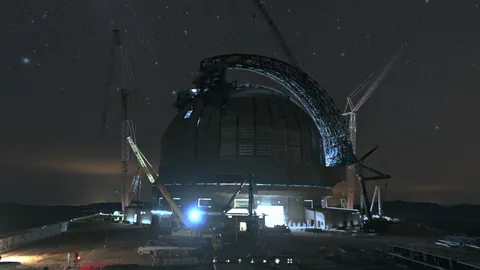 Current build progress of the Extremely Large Telescope, created by the European Southern Observatory (ESO)