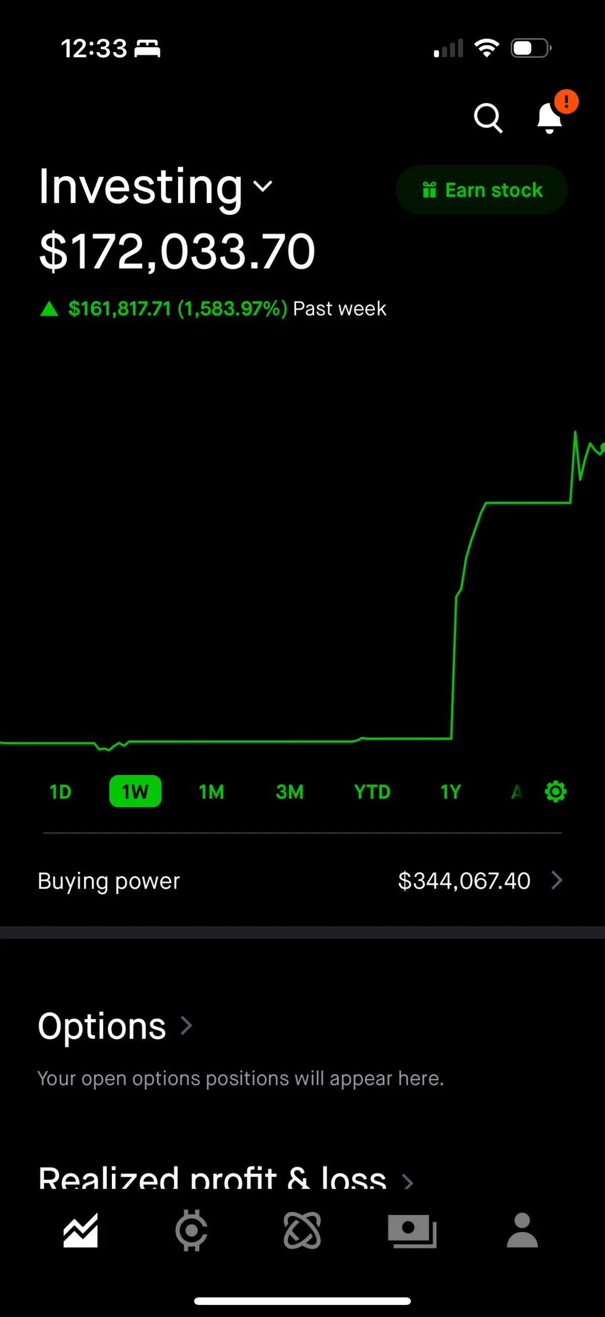Turned $10k into $172k in one trade. You guys told me to sell, so I held