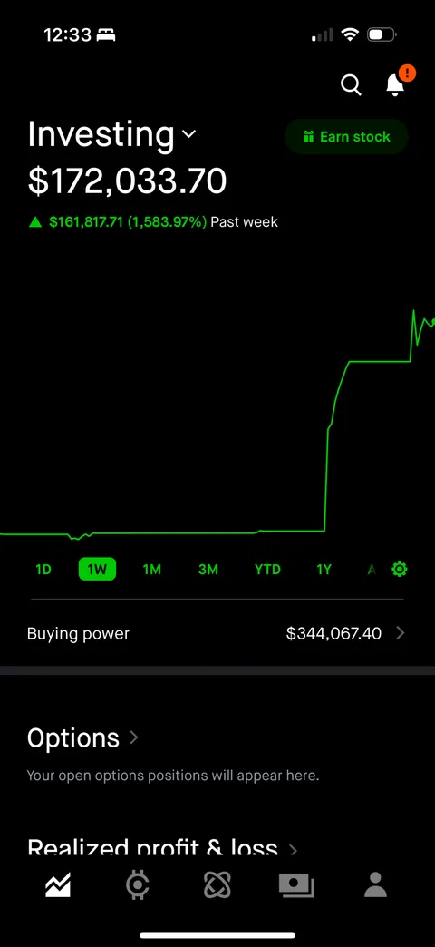 Turned $10k into $172k in one trade. You guys told me to sell, so I held