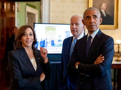 Former President Barack Obama, President Biden and Vice President Kamala Harris 