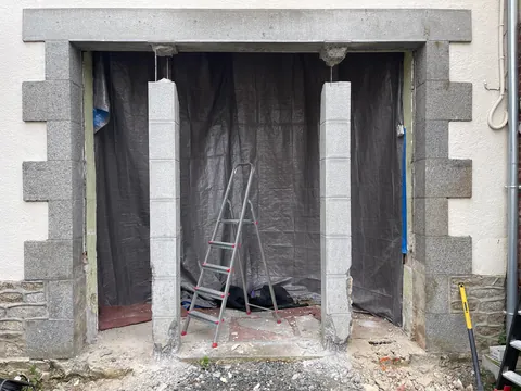 Wanted French doors and a beautiful deck, so I gave myself a task. Results after many, many weekends. 