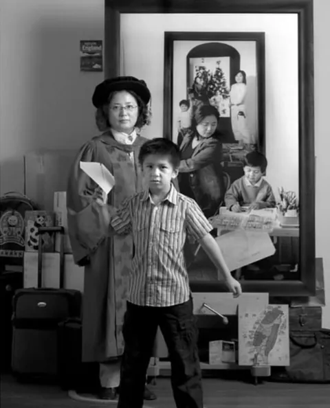 A mother photographs herself and her child over the years, 2001