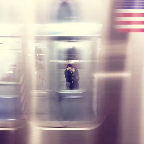 ITAP though a moving subway carriage on a NYC visit on Memorial Day a year or so ago. Total fluke shot on a phone camera.