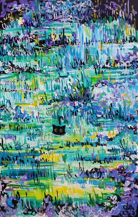 Cat Dip, Vallancet, Acrylics, 2024