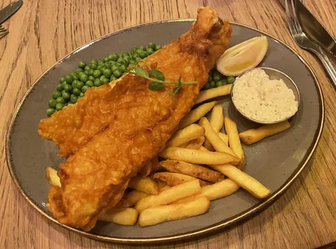 [I ate] fish, chips and fresh peas