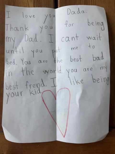 I’m trying to hold onto these days as much as I can. I had a tiring day at work and then my six year old walks in the door after school and hands me this as I’m making dinner. (OC)