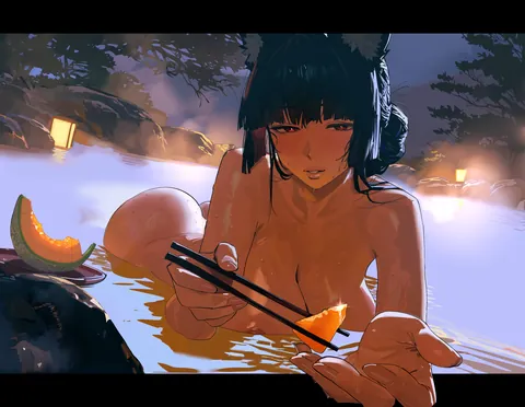 Miyabi Feeding you a Melon (Hintobento)