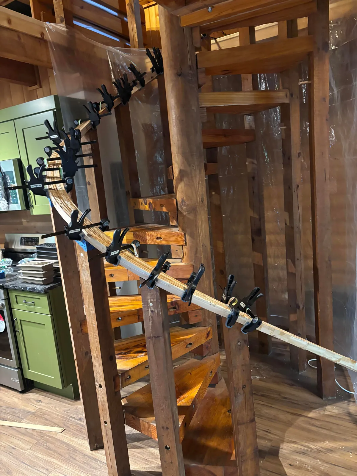 Made a spiral staircase railing for my cabin
