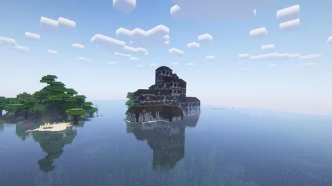I found a Woodland Mansion in the middle of the Ocean