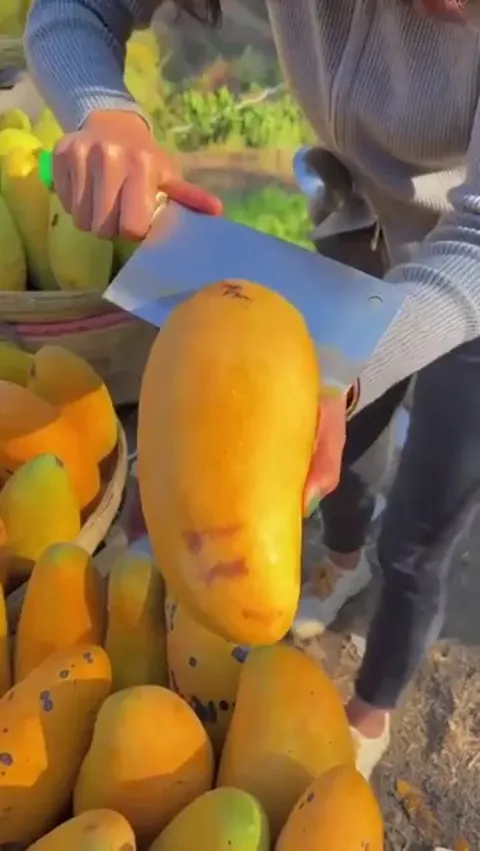 So satisfying Thailand mango juicy cut