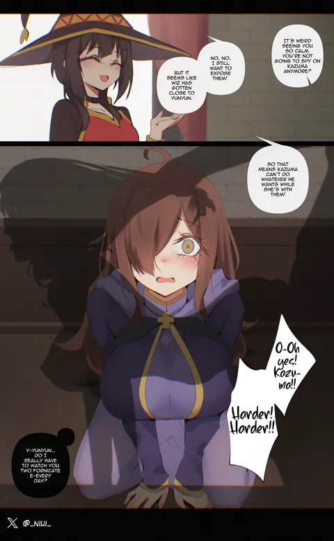 Yunyun and Wiz cont (Niui)[konosuba]