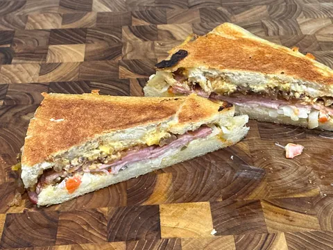 [homemade] smoked butt and cheddar w/onion and onion