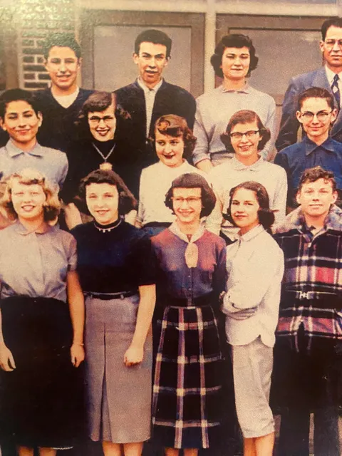 My Grandma rebelling and wearing pants on picture day. They made her turn sideways