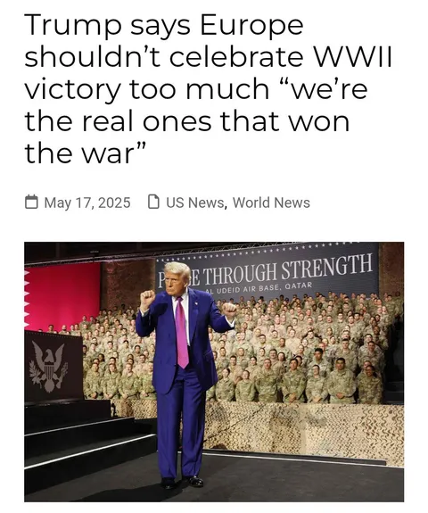 Trump: "we're the real ones that won the war"