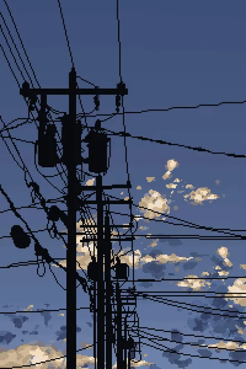 Pixel art classic: Powerlines