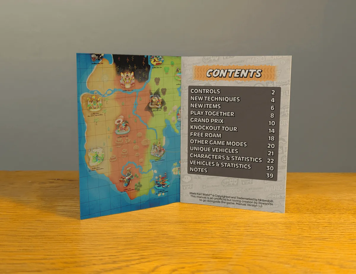 Custom Manual/Booklet for Mario Kart World