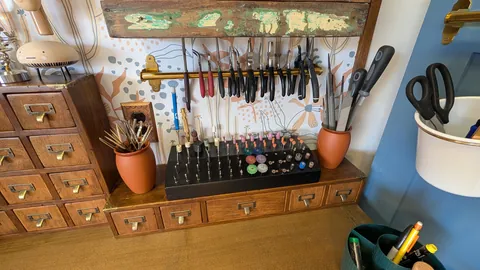 Built my wife a jewelers bench in the ugly corner of my woodshop