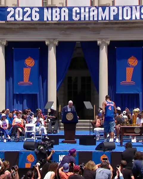 [All-Access] OG Anunoby is given his key to the City and Knicks fans break out in an "OG" chant at the Championship Parade.