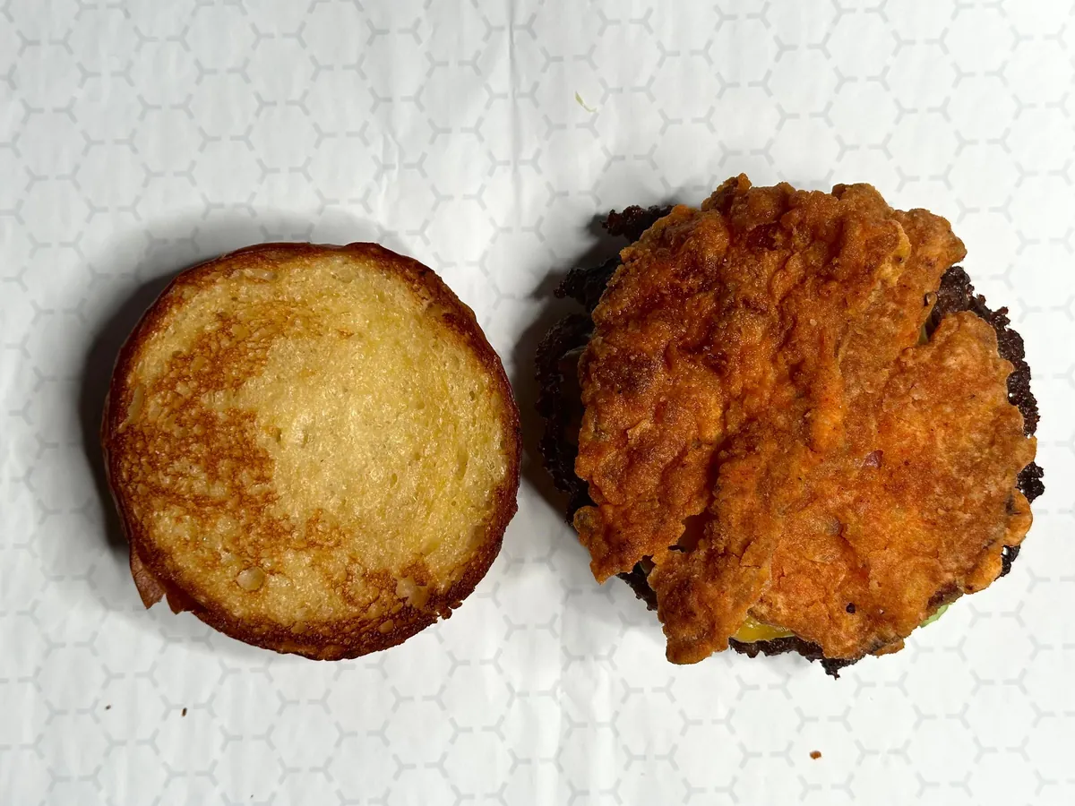 [Homemade] smash burgers with chicken-fried bacon